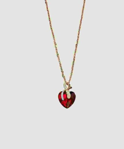 Ruby Crystal Pendant Chain