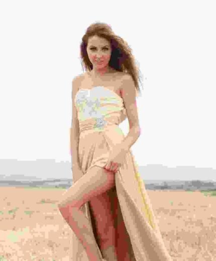 Side Slit A-Line Long Dress
