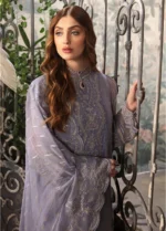 Heavy Embroidered Chiffon WIth Silk Trouser 3PC