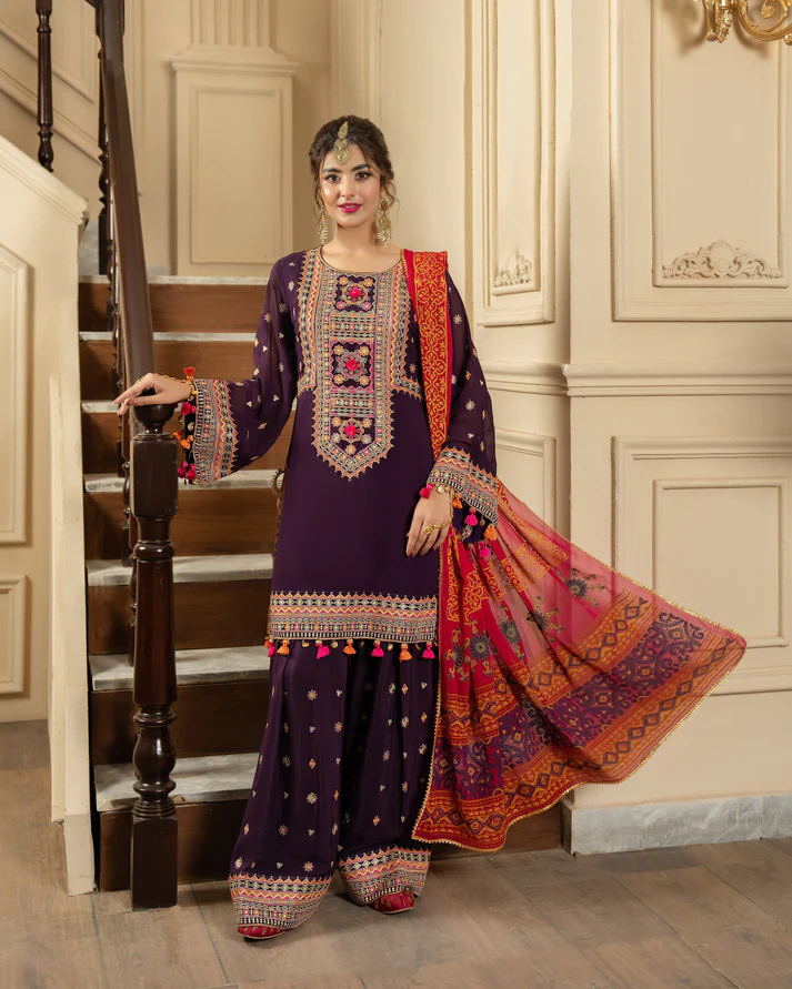 New Arrival Dhanak Heavy Embroidery Winter 3PC (1) New Arrival Dhanak Heavy Embroidery Winter 3PC - Image 1