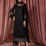 Premium Women Fancy Black Heavy Embroidery 3PC