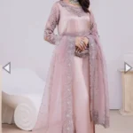 Silk Pink Embroidery Party Wear Collection 3PC
