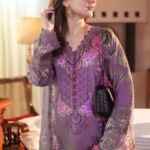New Arrival Dhanak Heavy Embroidery Winter 3PC Purple