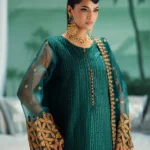 Dark Green Heavy Embroidered 3PC