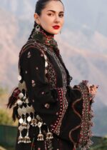 Luxury Embroidered Dhanak 3PC Black