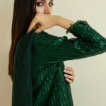 Luxury Heavy Sequence Embroidery 3PC Green