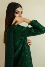 Luxury Heavy Sequence Embroidery 3PC Green