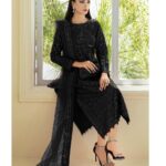 Luxury Heavy Sequence Embroidery 3PC Black
