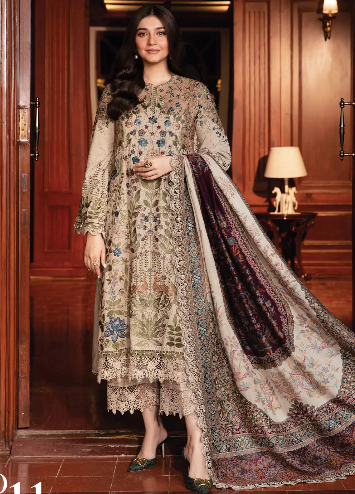 maham luxury store lawn (1) Printed Heavy Embroidered 3PC Lawn - Image 1