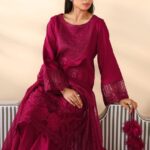 New Arrival Dhanak Heavy Embroidery Winter 3PC Pink