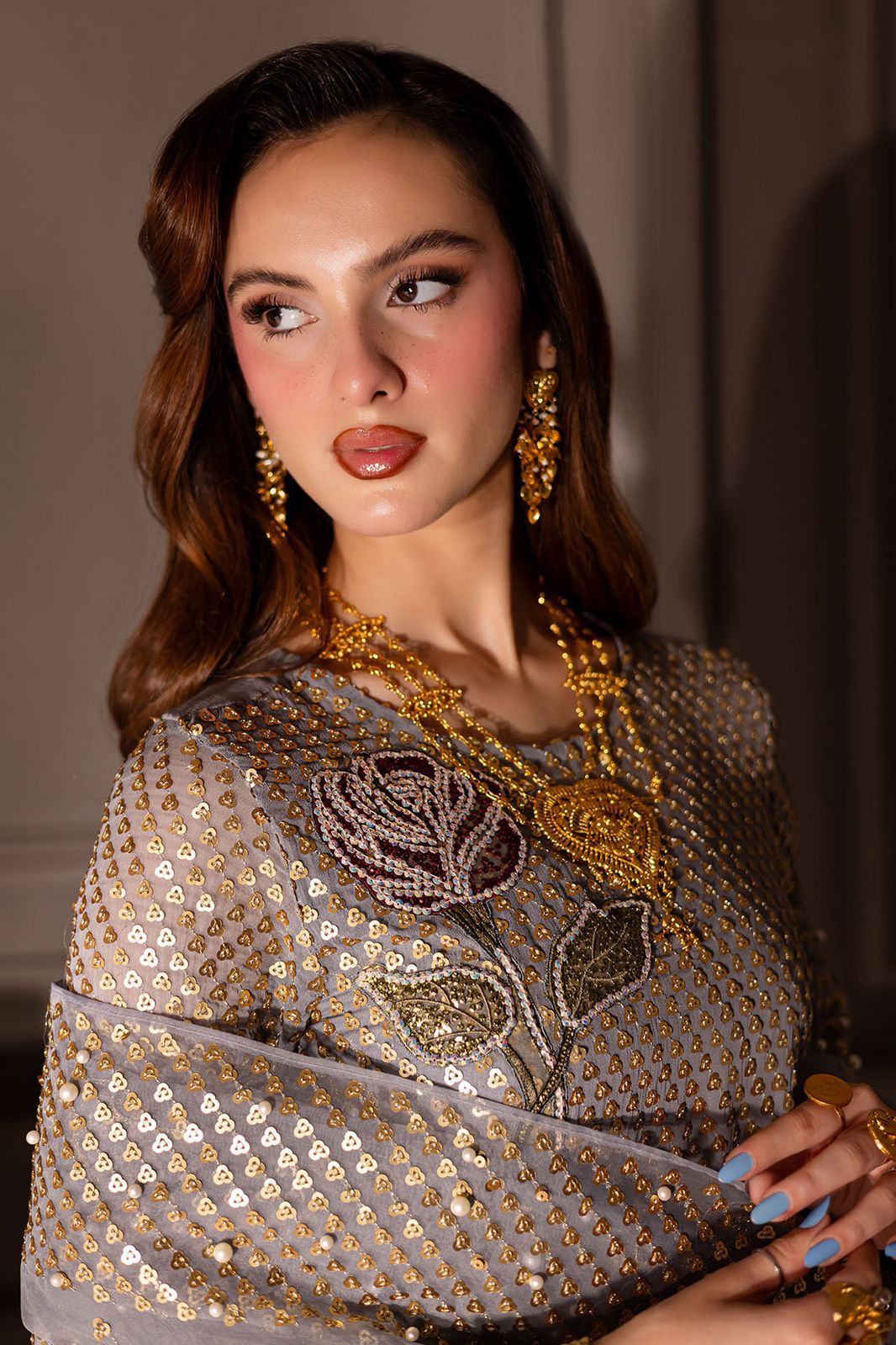 maham luxury store premium 3pc (4) Luxury Chiffon Embroidered Unstitched Collection - Image 1