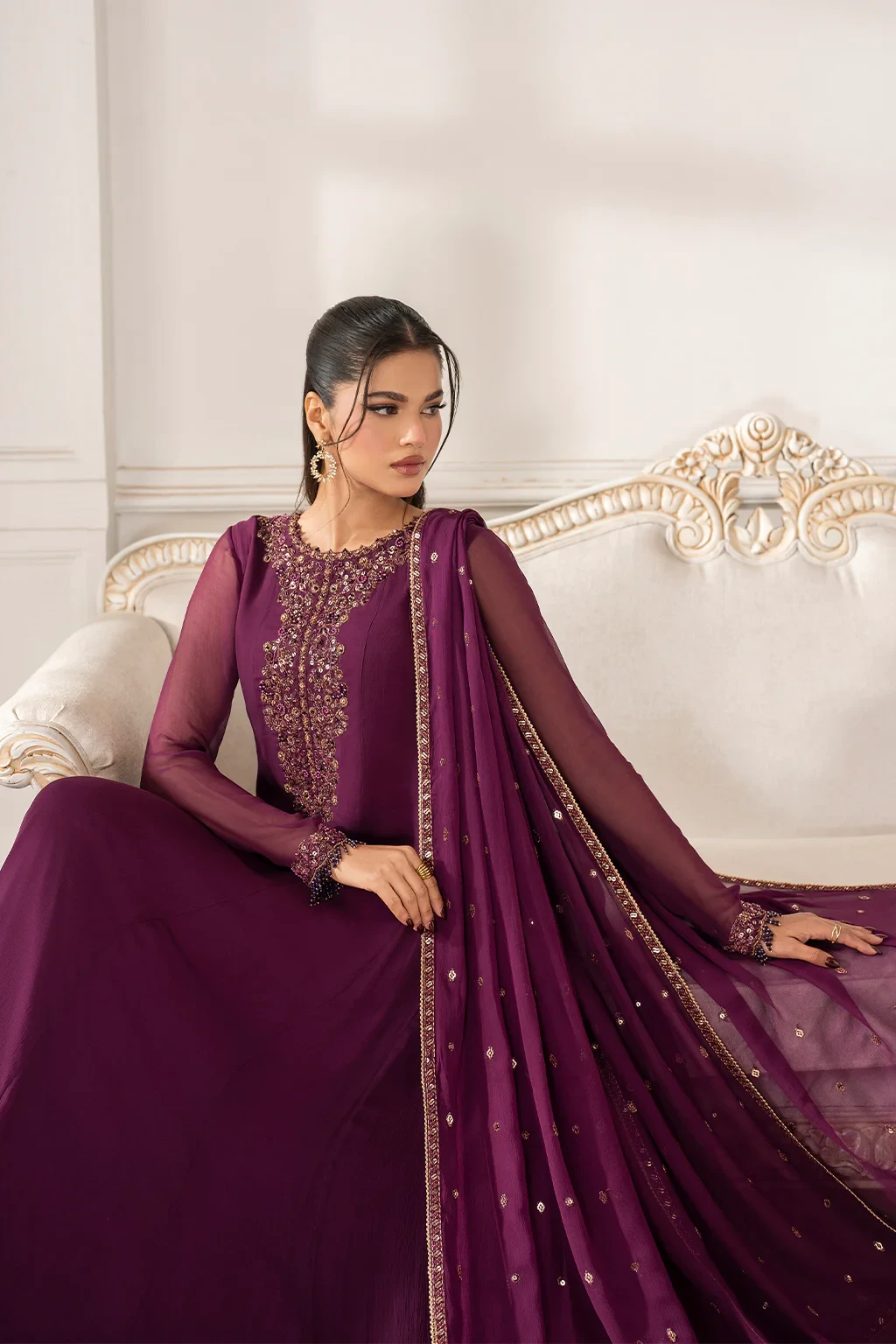 maham luxury store purple 3pc (1) Most Beautiful Heavy Embroidery 3PC - Image 1