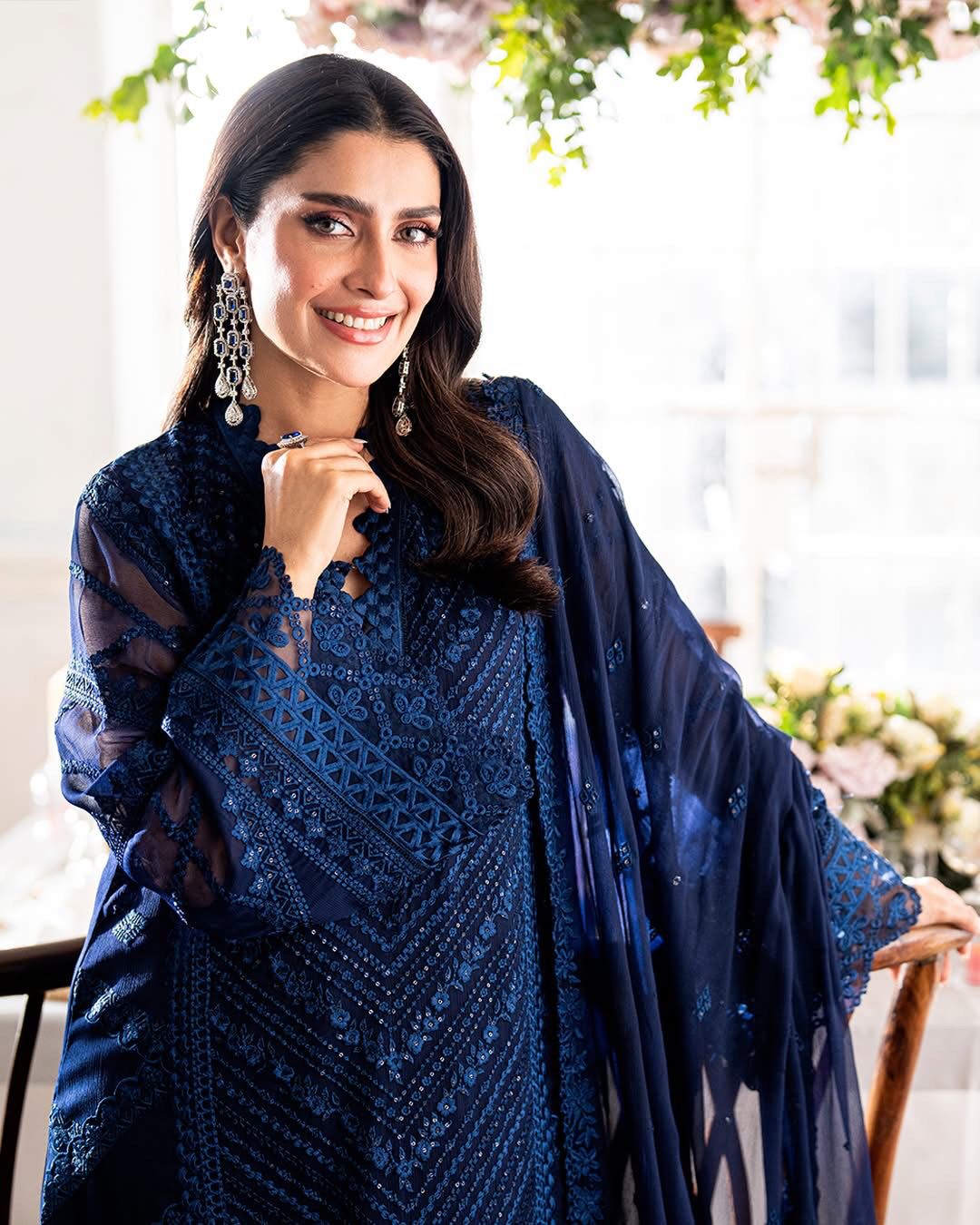 maham luxury store royal blue (6) Luxury Royal Blue Heavy Embroidery 3PC - Image 1