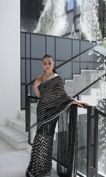 Black - Heavy Embroidery Luxury Saree