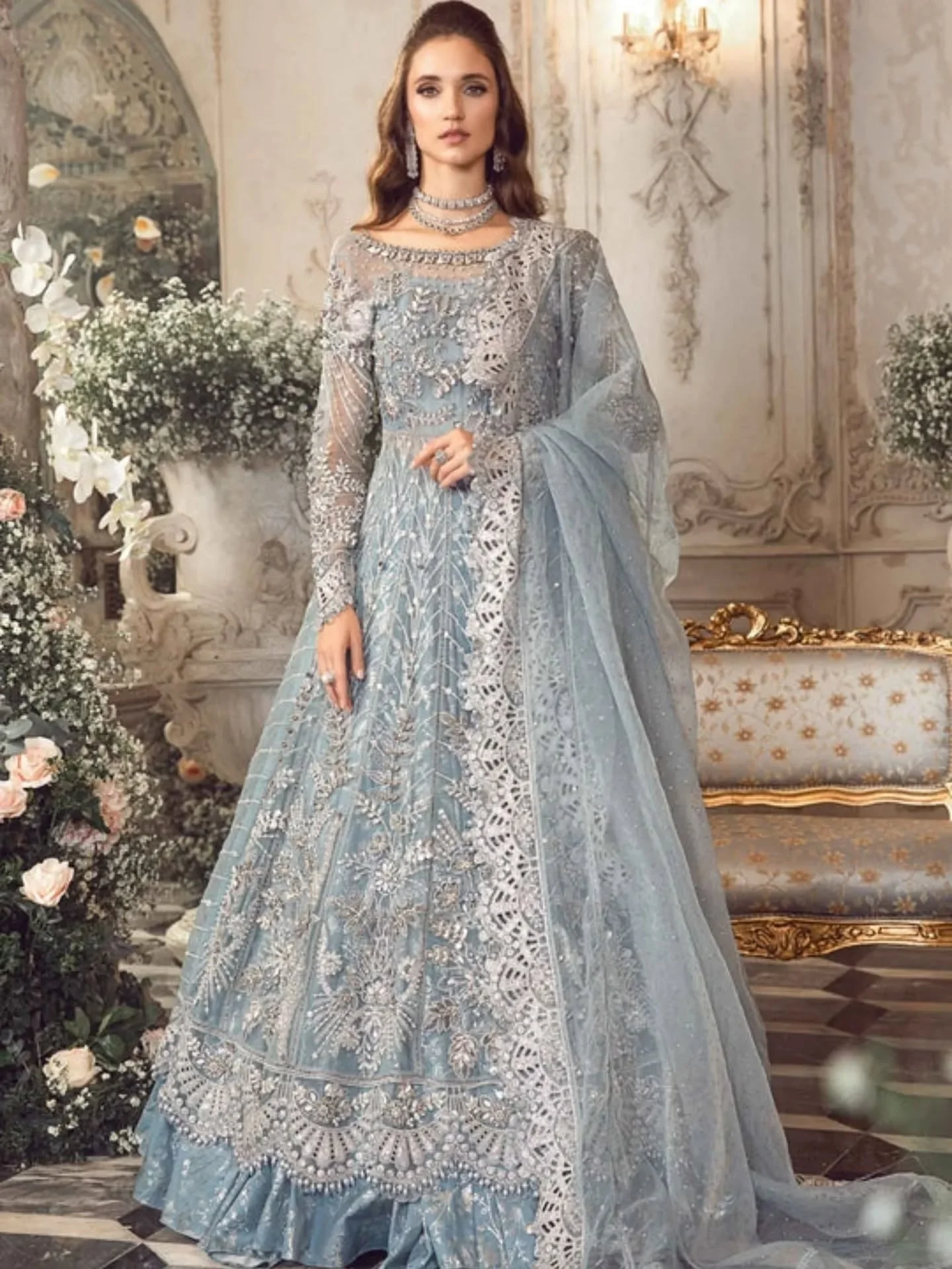 Luxury Qasab Net Handwork Formal Suit – Premium Wedding Collection (1) Luxury Qasab Net Handwork Formal Suit – Premium Wedding Collection - Image 1
