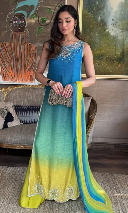 Premium Digital Lawn & Bamber Chiffon Unstitched 3PC