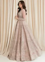 Premium Heavy Embroidered Net Frock - Image 5