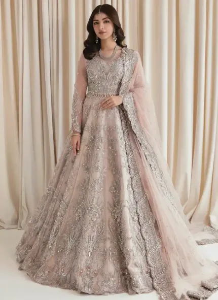 Premium Heavy Embroidered Net Frock