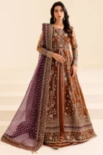 Luxury Heavy Embroidered Net Frock with Shamose Silk Trouser - Image 7