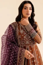 Luxury Heavy Embroidered Net Frock with Shamose Silk Trouser - Image 6