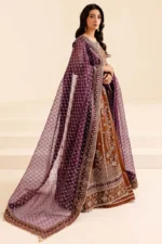Luxury Heavy Embroidered Net Frock with Shamose Silk Trouser - Image 5