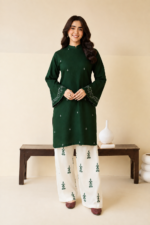 Lawn Heavy Embroidered 2Pc Green - Summer Collection