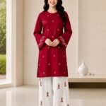Lawn Heavy Embroidered 2Pc Mahroon - Summer Collection
