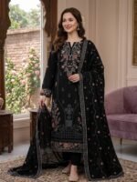 Heavy Embroidered Karandi 3-Piece Suit