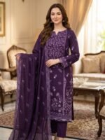 Heavy Embroidered Karandi 3-Piece Suit