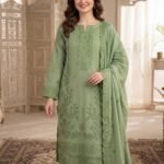 Heavy Embroidered Karandi 3-Piece Suit