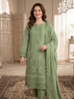 Heavy Embroidered Karandi 3-Piece Suit